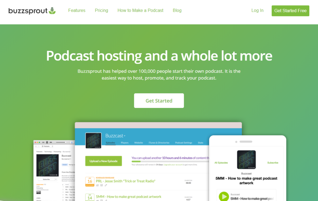Buzzsprout podcast hosting